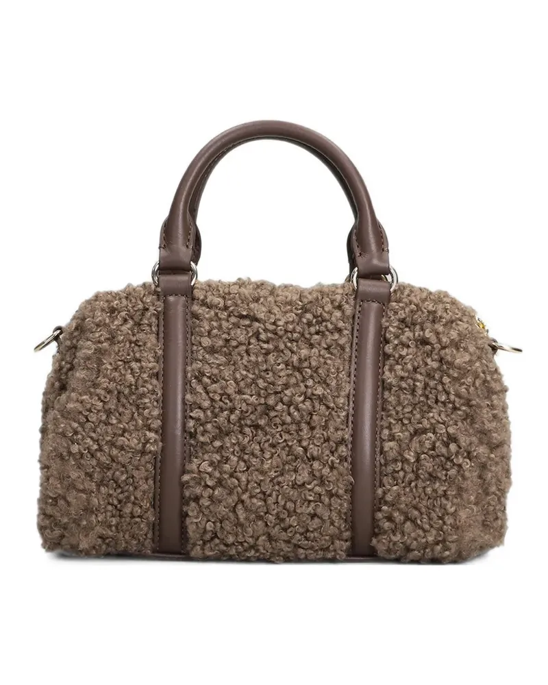 Lancaster Moumoute shearling-effect tote bag - Braun Braun