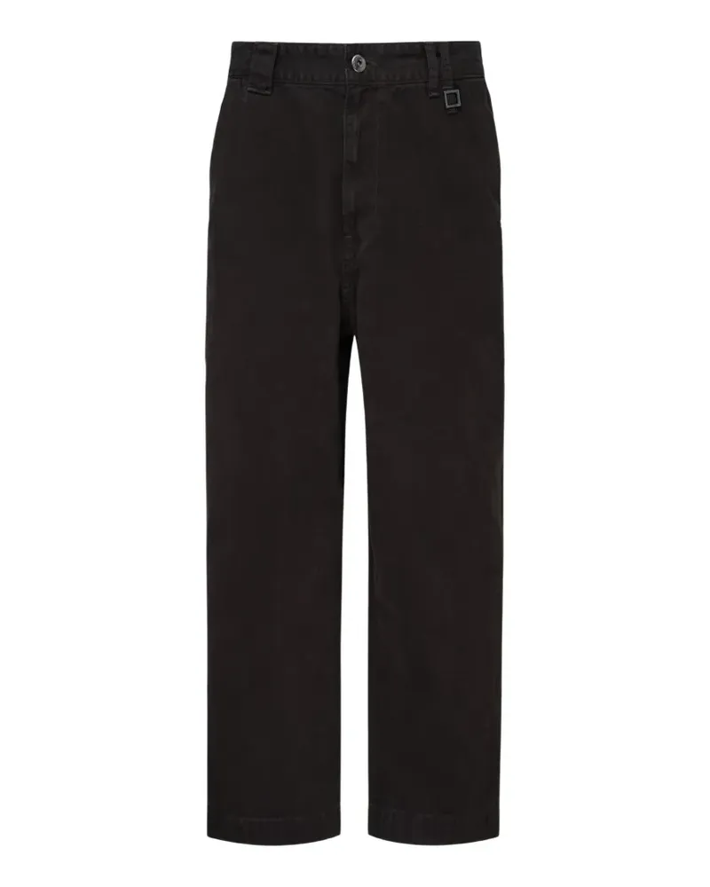 Wooyoungmi logo-patch straight-leg trousers - Schwarz Schwarz