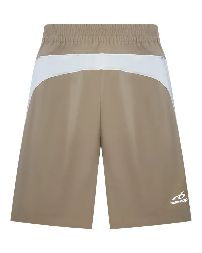 Balenciaga reflective-panel logo-print shorts - Grau Grau