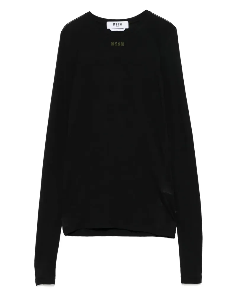 MSGM T-Shirt mit Logo-Print - Schwarz Schwarz
