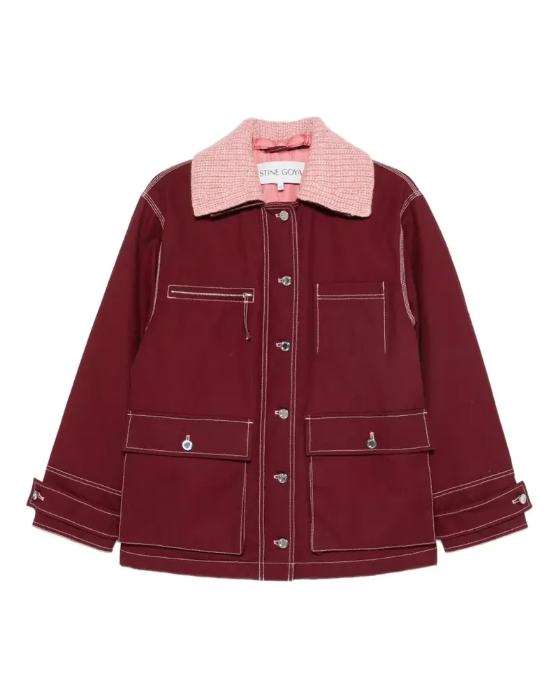 Stine Goya contrast-stitch multi-pocket jacket - Rot Rot