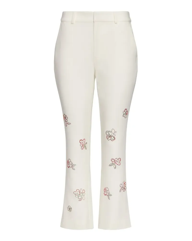 Cinq à Sept Kerry floral-detail cropped trousers - Nude Nude