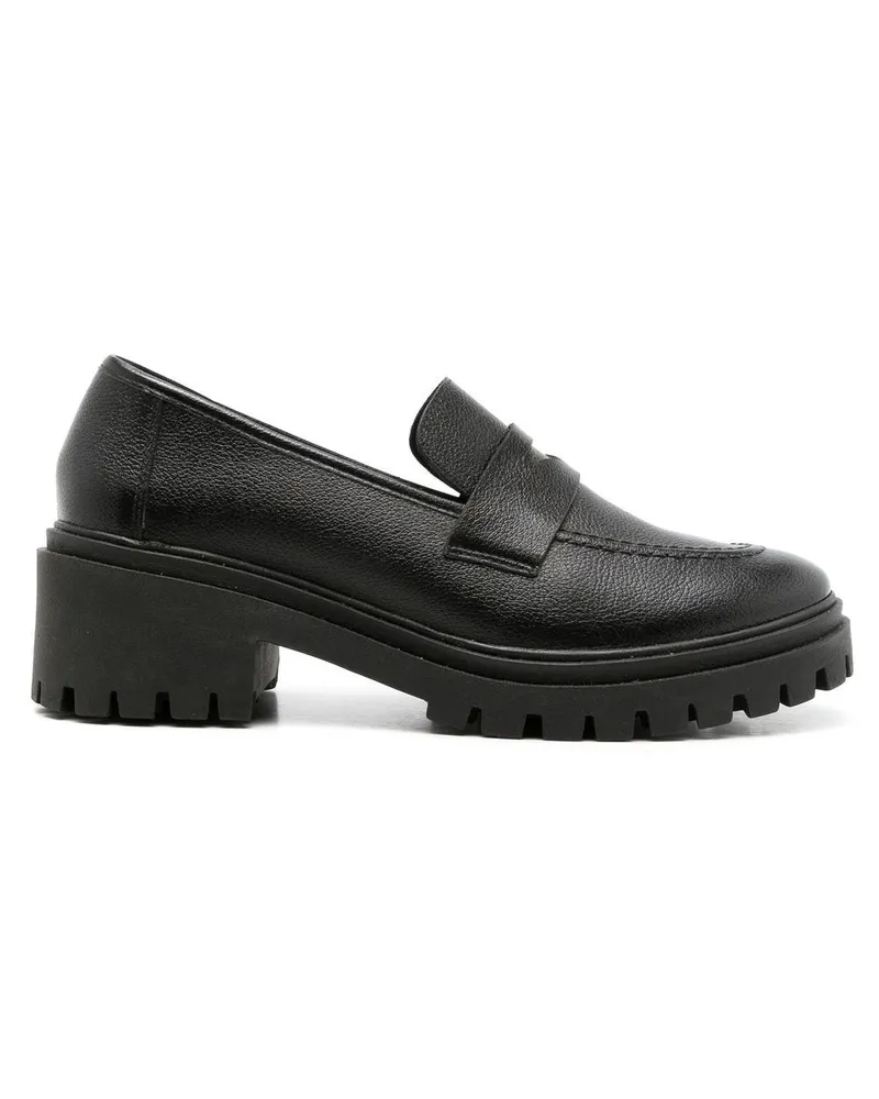 Blue Bird Couro Preto Loafer - Schwarz Schwarz
