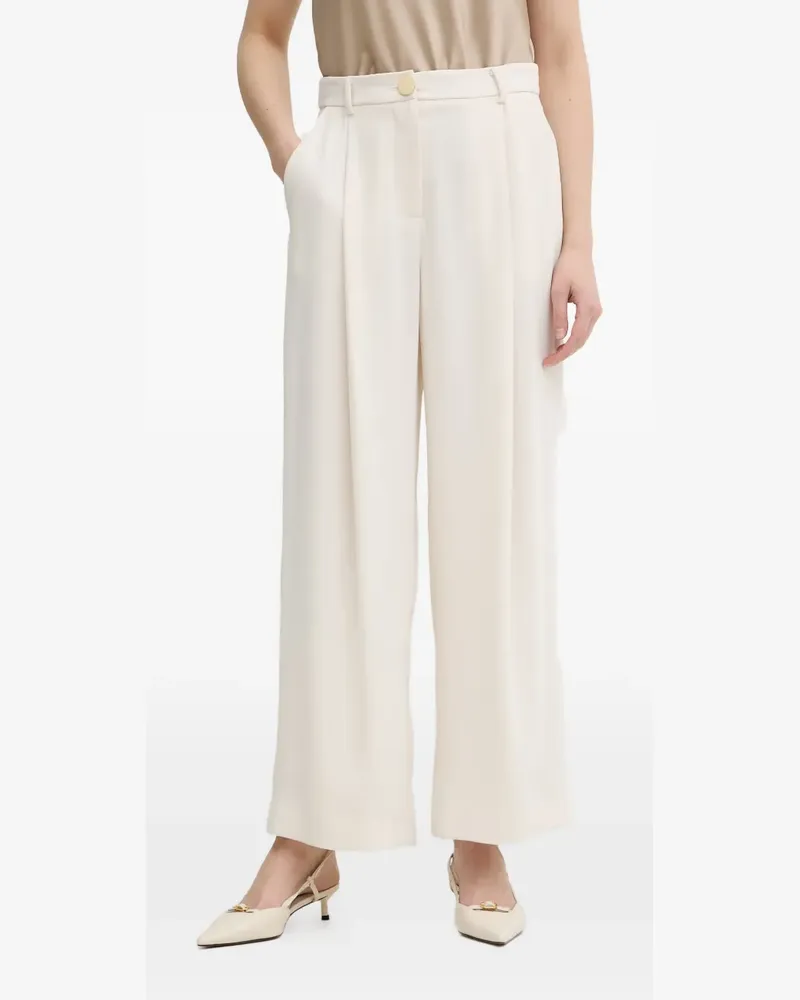 Armani Exchange pleated palazzo pants - Weiß Weiß
