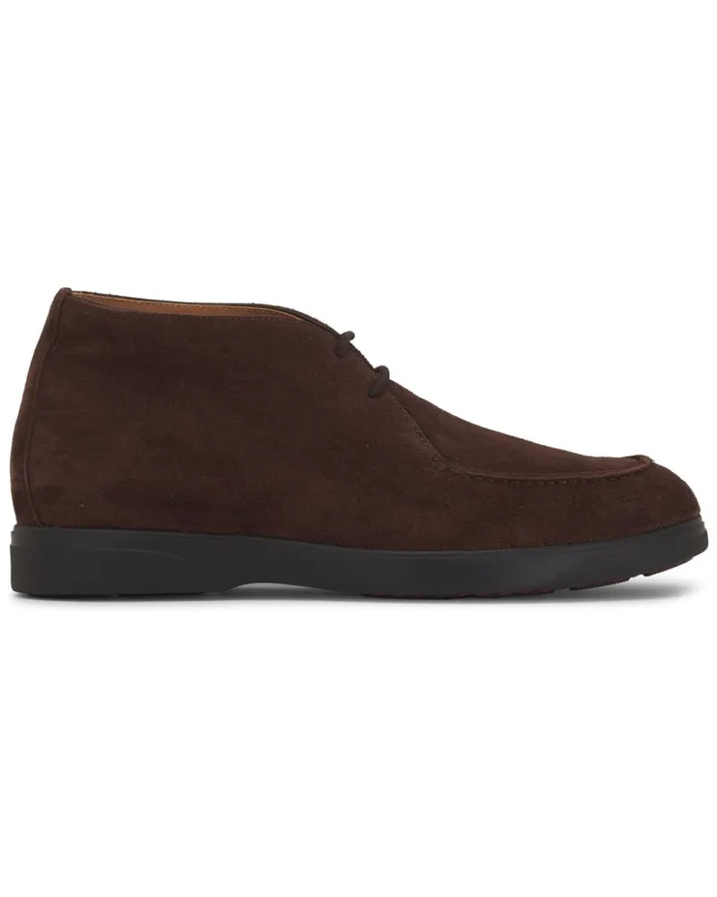 Kiton Knöchelhohe Wildlederstiefel Braun