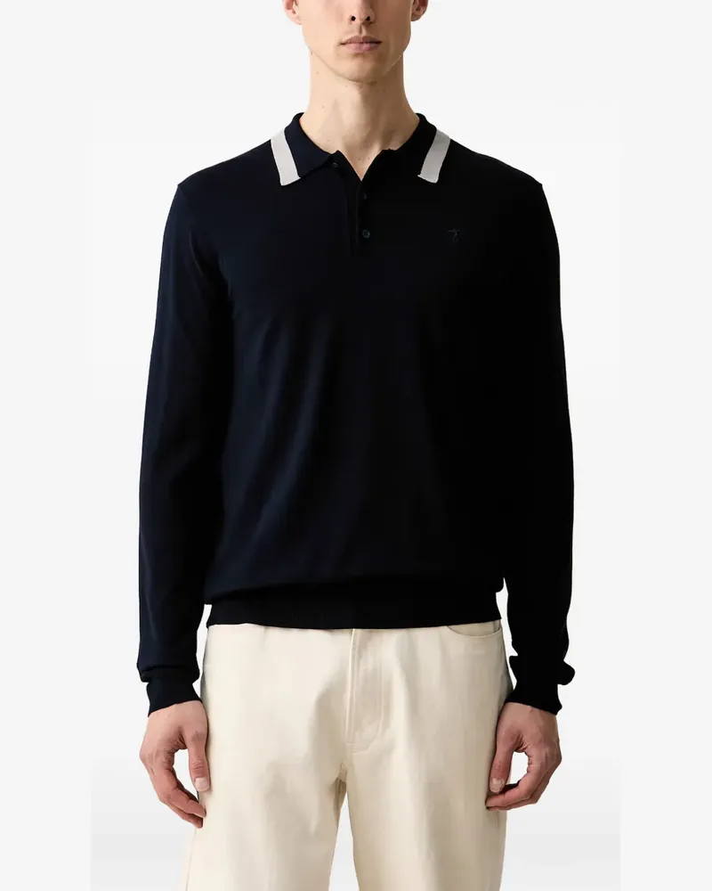 Trussardi Poloshirt mit Kontrastkragen - Blau Blau
