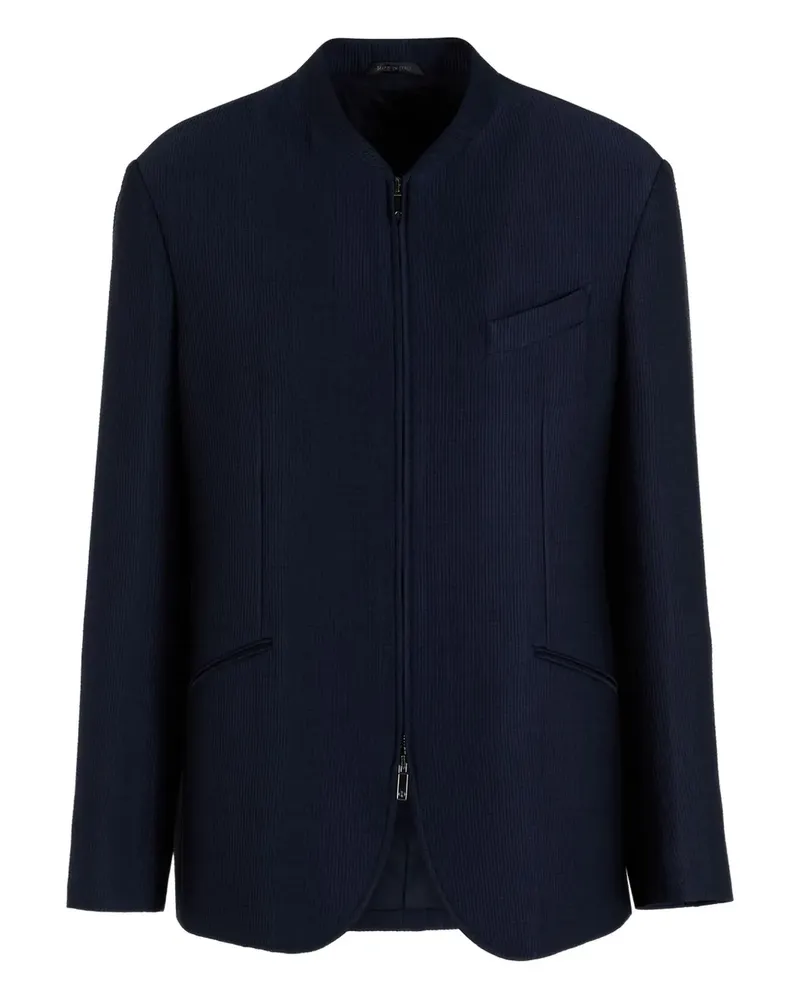 Giorgio Armani Cordjacke mit Reißverschluss - Blau Blau