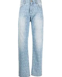 Versace Allover straight-leg jeans Blau