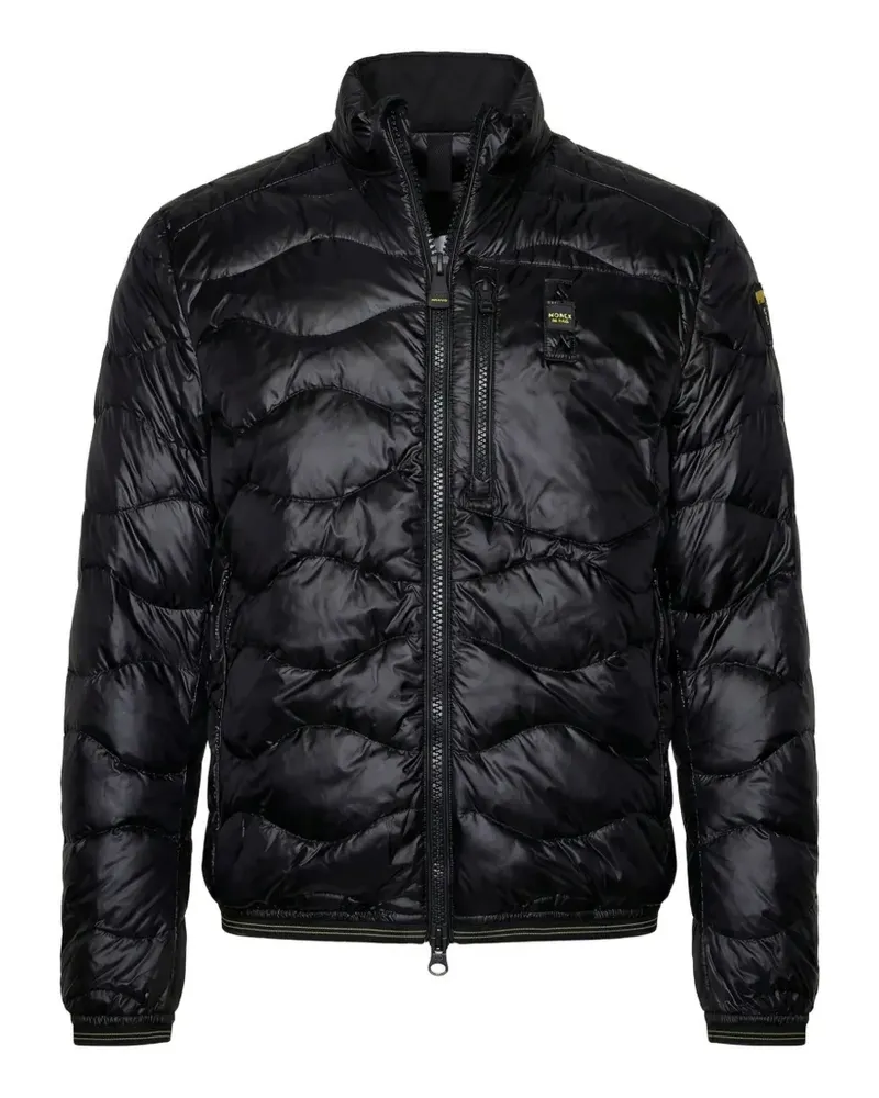 Blauer Gesteppte Jacke - Schwarz Schwarz