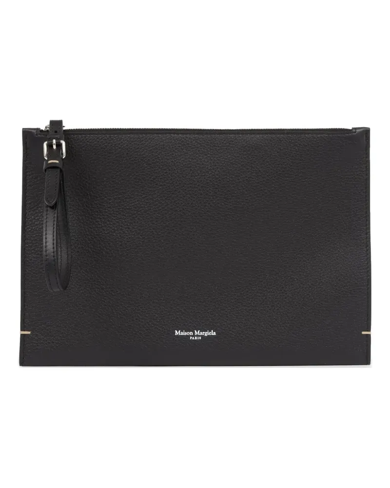Maison Margiela Clutch mit Logo - Schwarz Schwarz