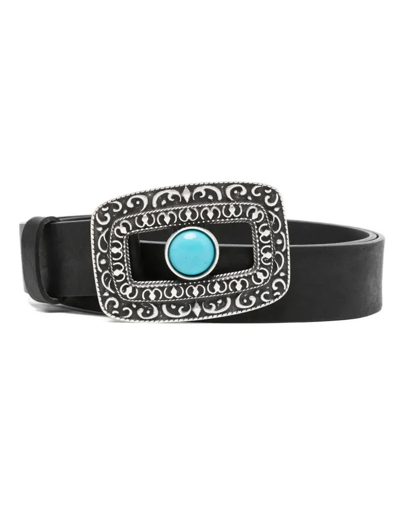 ba&sh ornamental buckle leather belt - Schwarz Schwarz