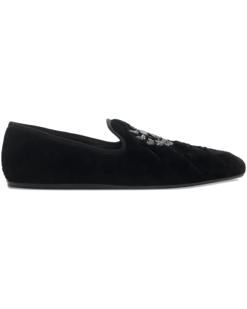 Burberry Gesteppte Estate Loafer mit Wappen - Schwarz Schwarz