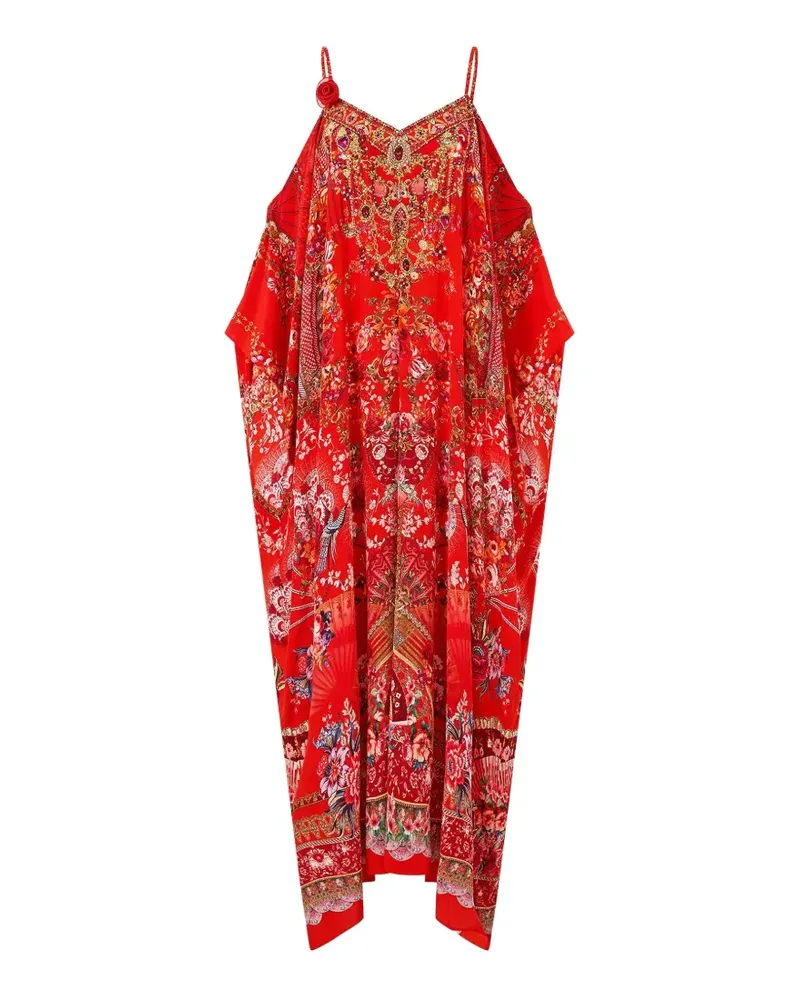 Camilla flower-appliqué maxi dress - Rot Rot
