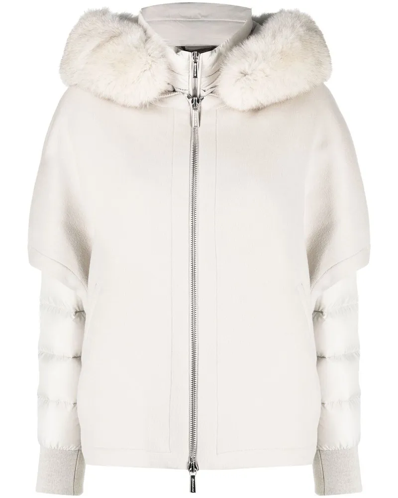 MOORER Kapuzenjacke im Layering-Look - Nude Nude