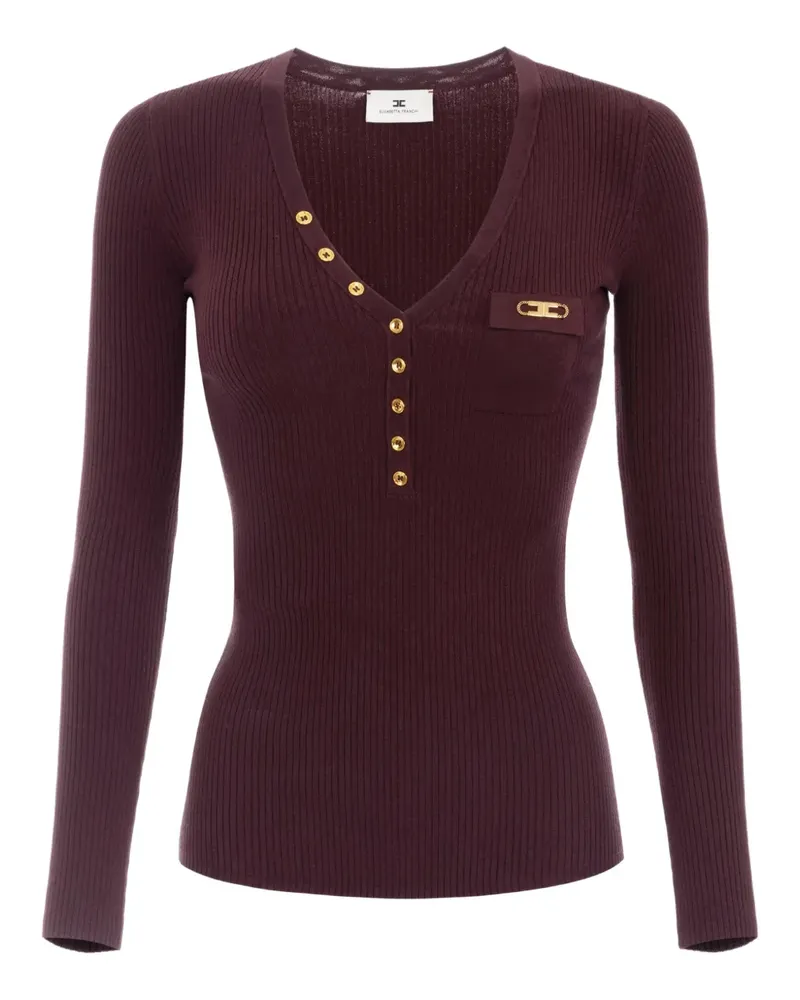 Elisabetta Franchi Geripptes Oberteil - Braun Braun