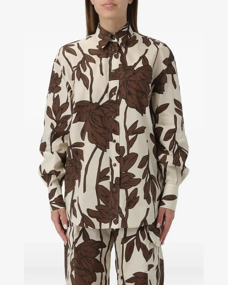 Brunello Cucinelli floral-print shirt - Nude Nude