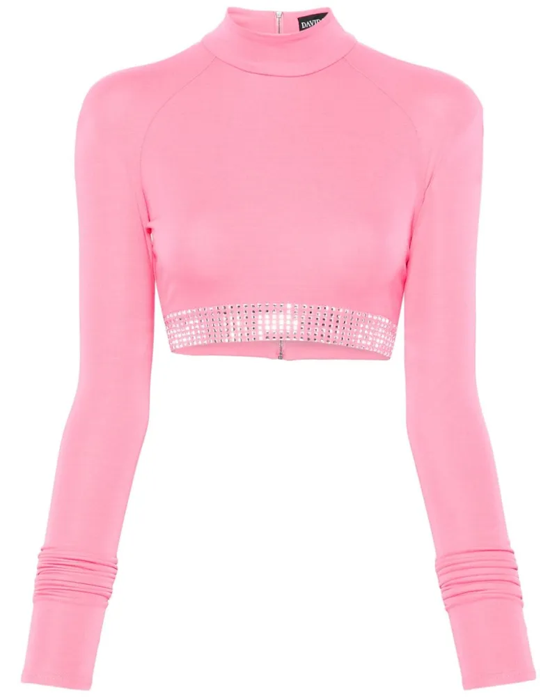 David Koma Cropped-Top mit Strass - Rosa Rosa