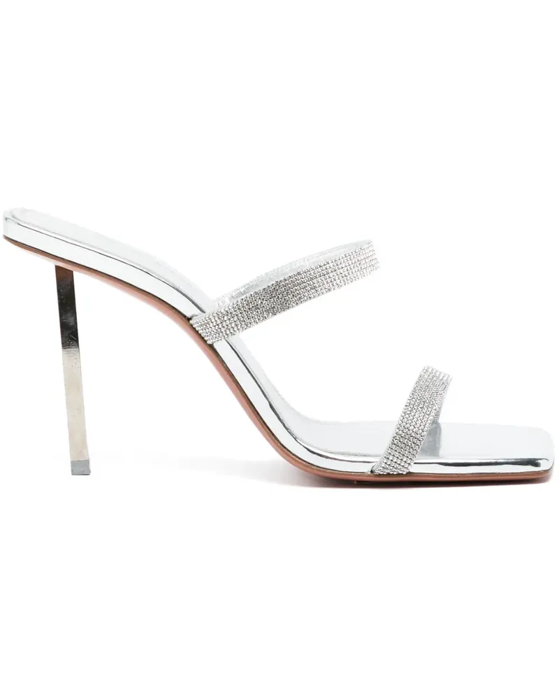 Amina Muaddi Sandalen mit Kristallen 100mm - Silber Silber
