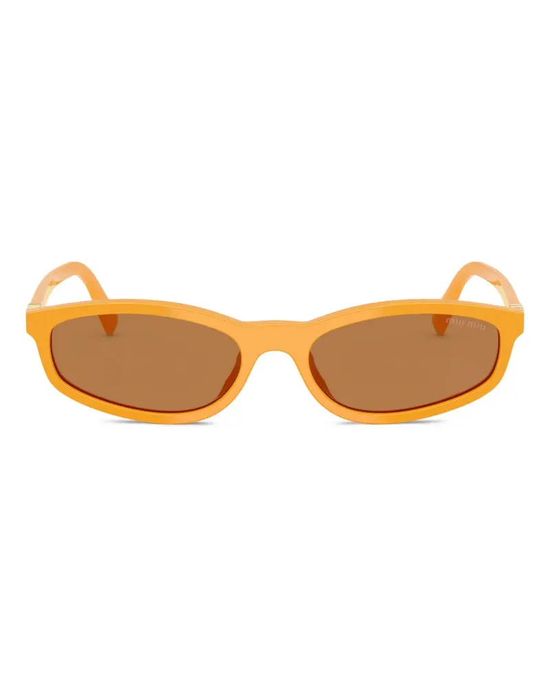 Miu Miu Sonnenbrille mit Logo - Orange Orange