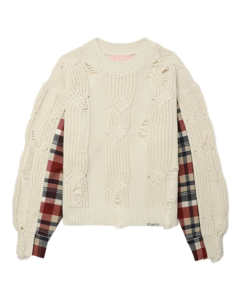 BAPE Distressed-Pullover mit Karomuster - Nude Nude