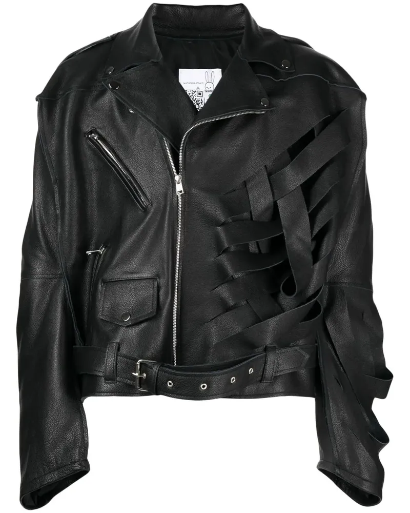 Natasha Zinko Bikerjacke im Deconstructed-Look - Schwarz Schwarz