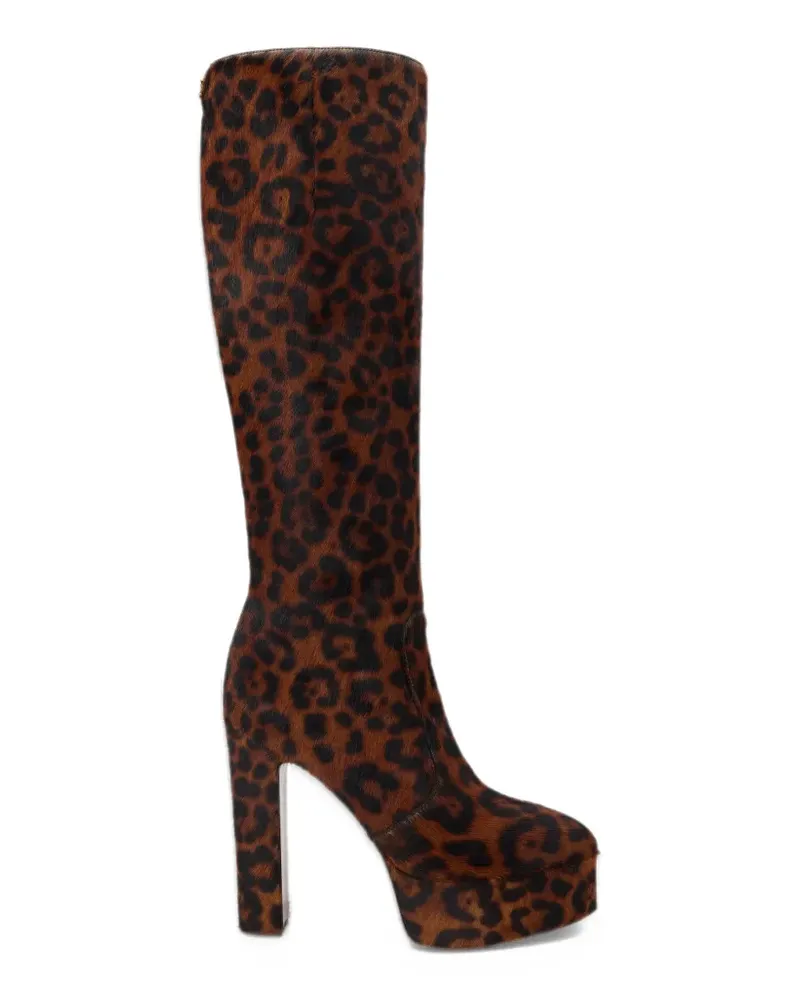 Roberto Cavalli leopard-print platform boots - Braun Braun