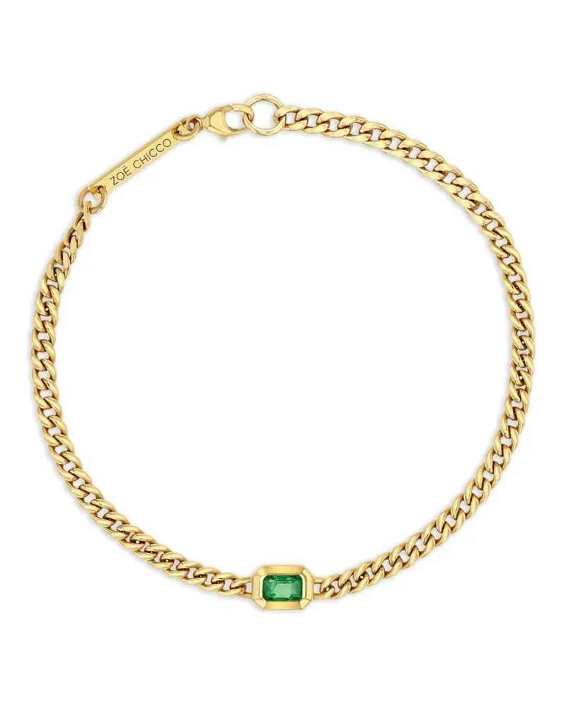 ZOË CHICCO 14kt Gelbgoldarmband mit Smaragd Gold