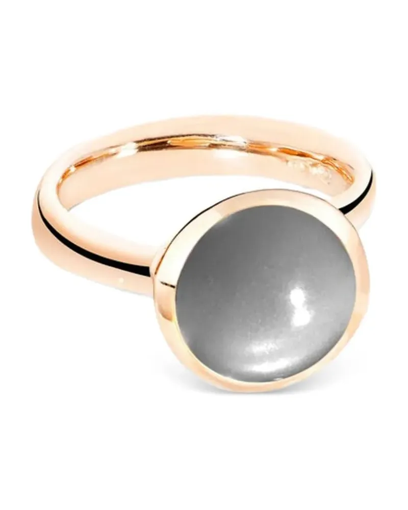TAMARA COMOLLI Großer 18kt Bouton Rotgoldring mit Mondstein - Rosa Rosa
