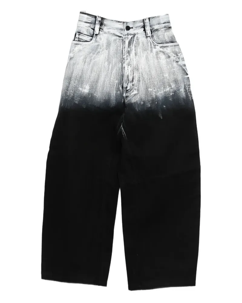 Melitta Baumeister Jeans mit Batikmuster - Schwarz Schwarz