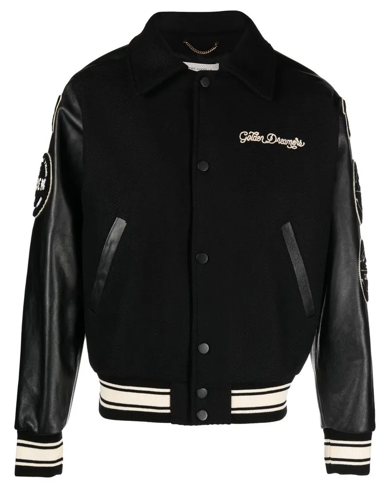 Golden Goose Bestickte Collegejacke - Schwarz Schwarz