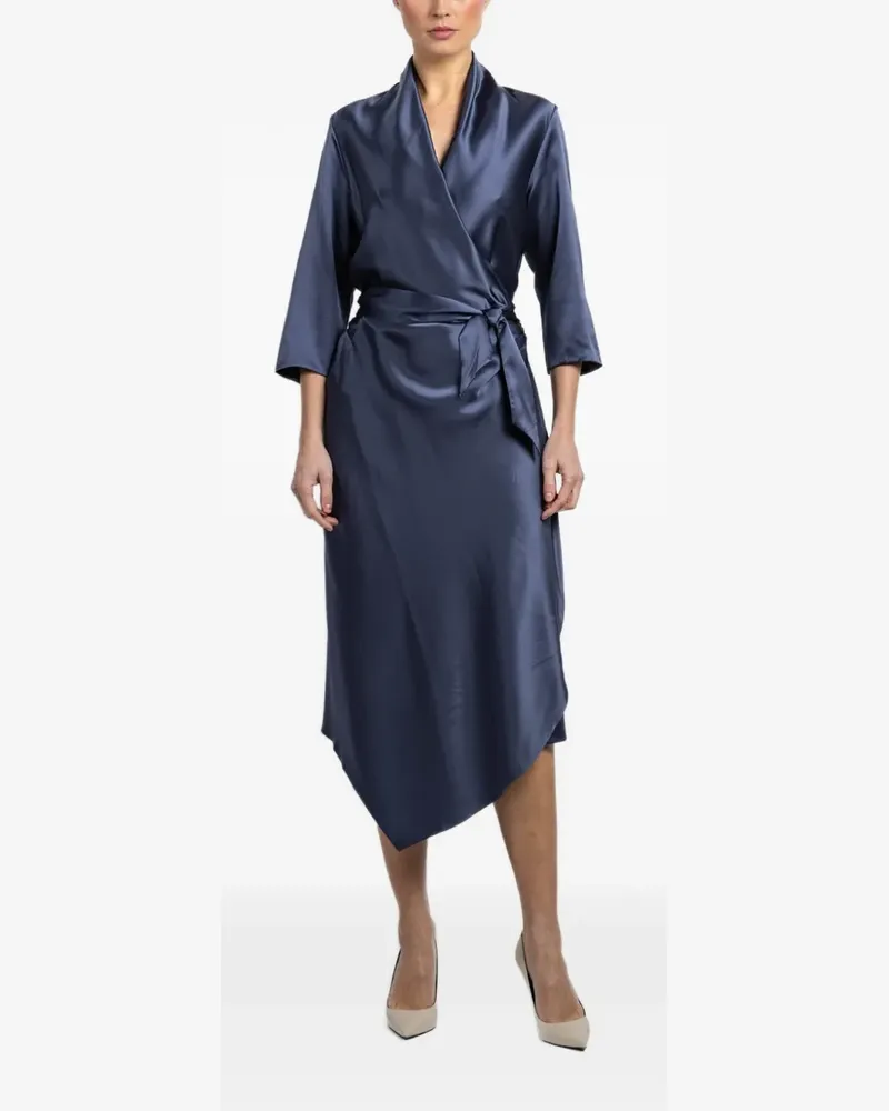 Peter Cohen New Victor tie-waist wrap midi dress - Blau Blau