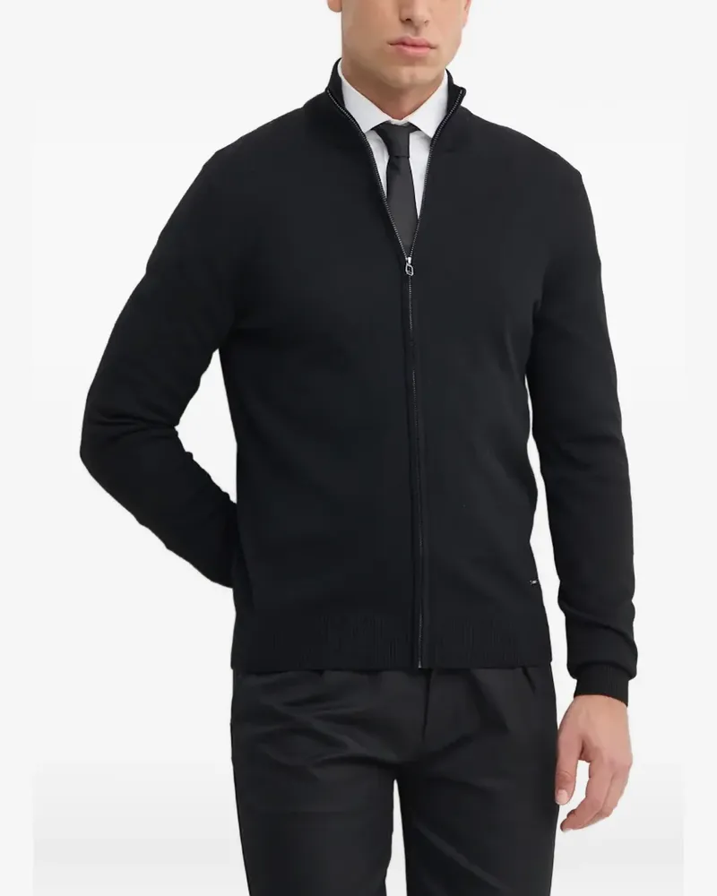 JOOP! Davis zip-fastening high-neck cardigan - Schwarz Schwarz