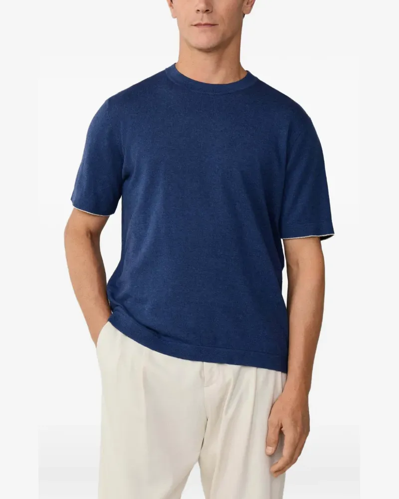 Hackett Gestricktes T-Shirt - Blau Blau