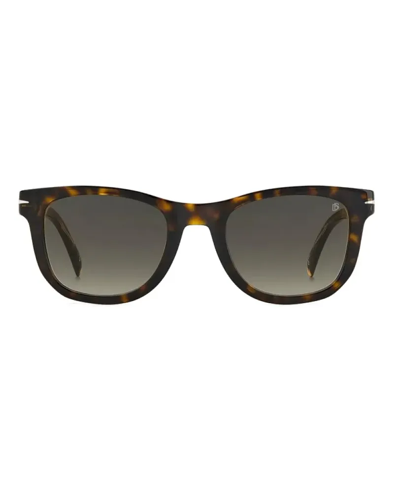 EYEWEAR by DAVID BECKHAM tortoiseshell-effect rectangle-frame sunglasses - Braun Braun