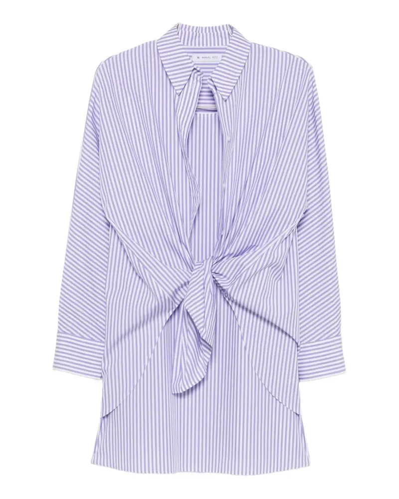 Manuel Ritz striped tie-waist mini dress - Violett Violett