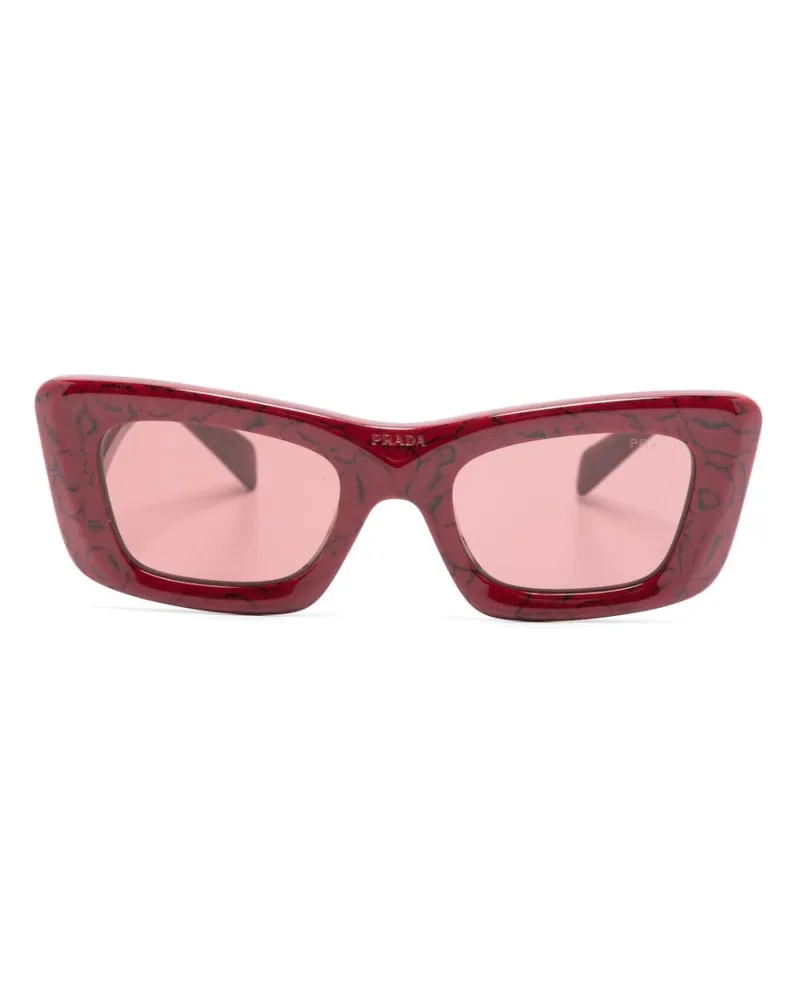 Prada Eckige Prada Symbole Sonnenbrille - Rot Rot