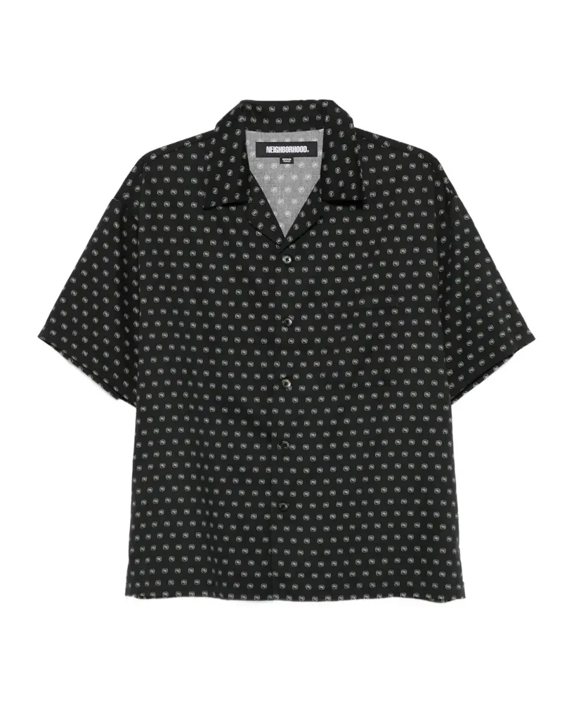 Neighborhood Hemd mit Monogrammmuster - Schwarz Schwarz