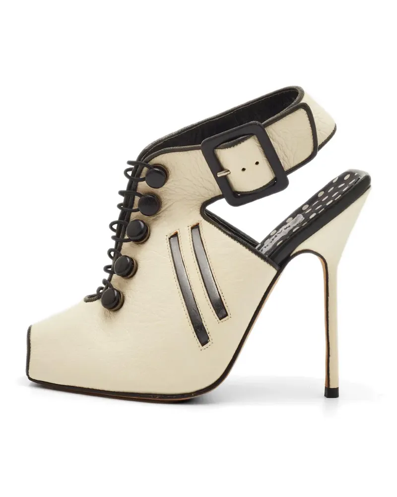 Manolo Blahnik peep-toe slingback sandals - Nude Nude