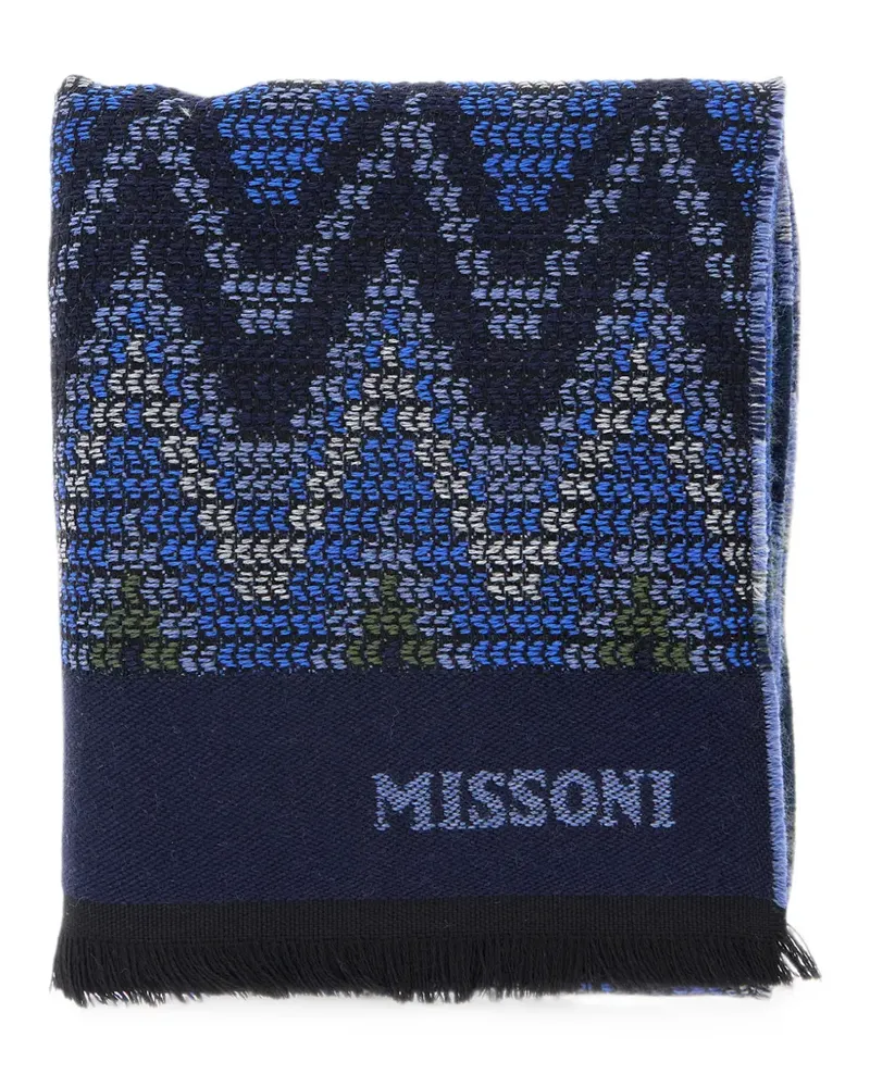 Missoni Schal mit Zickzackmuster - Blau Blau