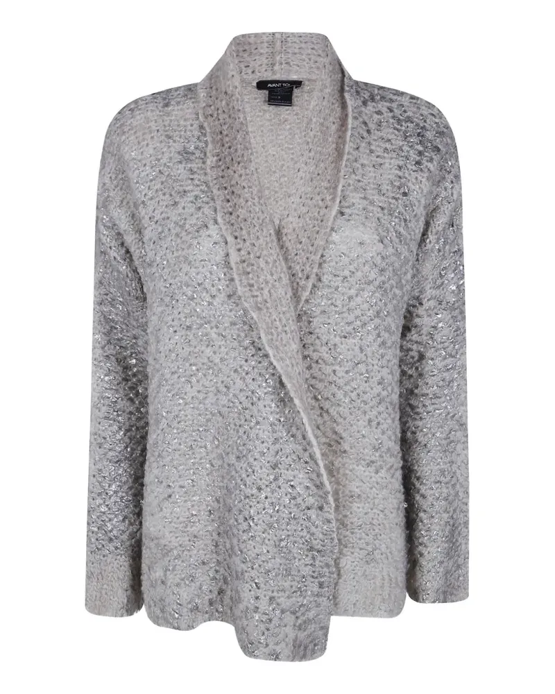 Avant Toi Cardigan im Metallic-Look - Nude Nude
