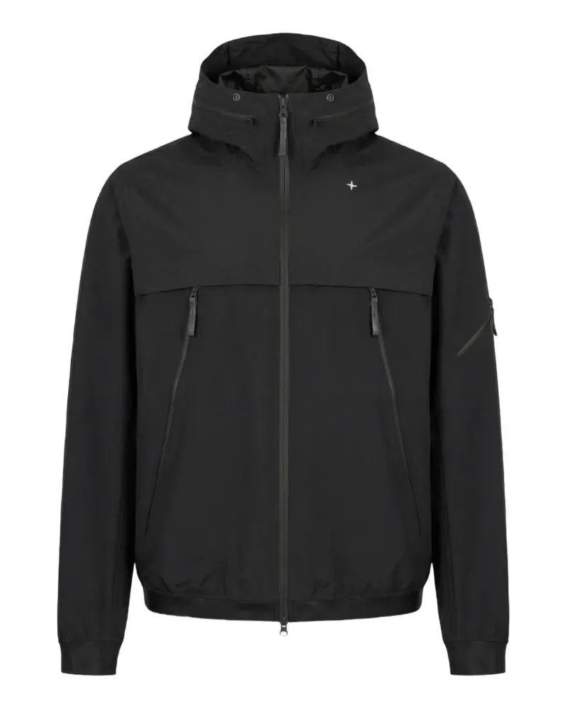 Stone Island zip hooded jacket - Schwarz Schwarz