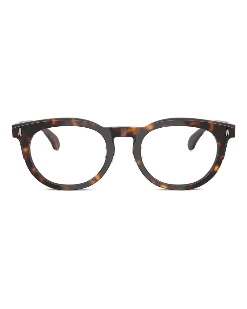 Moncler Brille aus Acetat mit rundem Gestell - Braun Braun