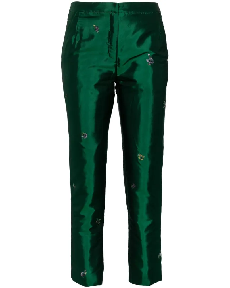 SHIATZY CHEN Gerade Hose mit Blumenstickerei - Grün Grün