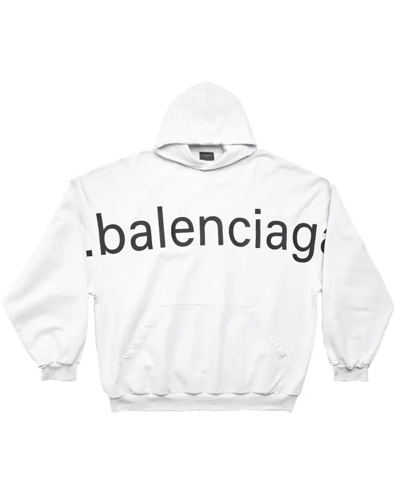 Balenciaga Hoodie mit Logo-Print - Weiß Weiß