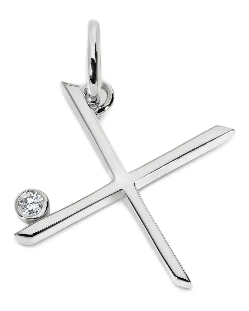 Monica Vinader Solitaire Anhänger mit Diamant - Silber Silber