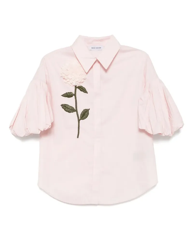 Dice Kayek Hemd mit Blumen-Stickereien - Rosa Rosa