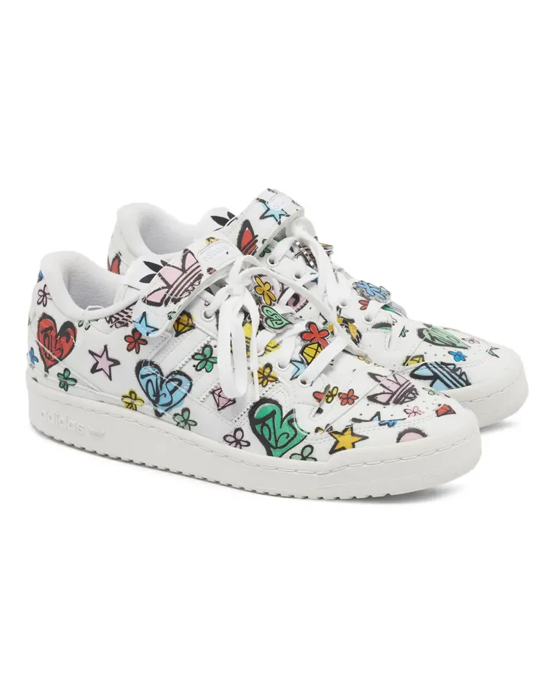 adidas x Jeremy Scott Forum 84 Graffiti-Sneakers - Weiß Weiß