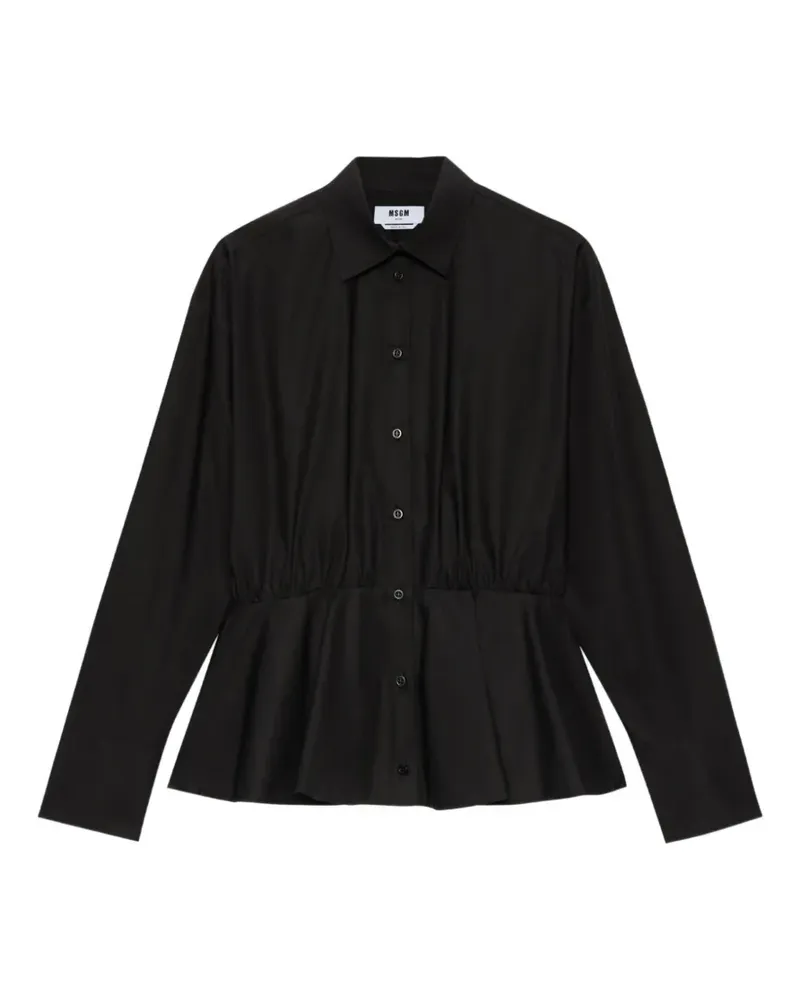 MSGM Hemd mit Raffung - Schwarz Schwarz