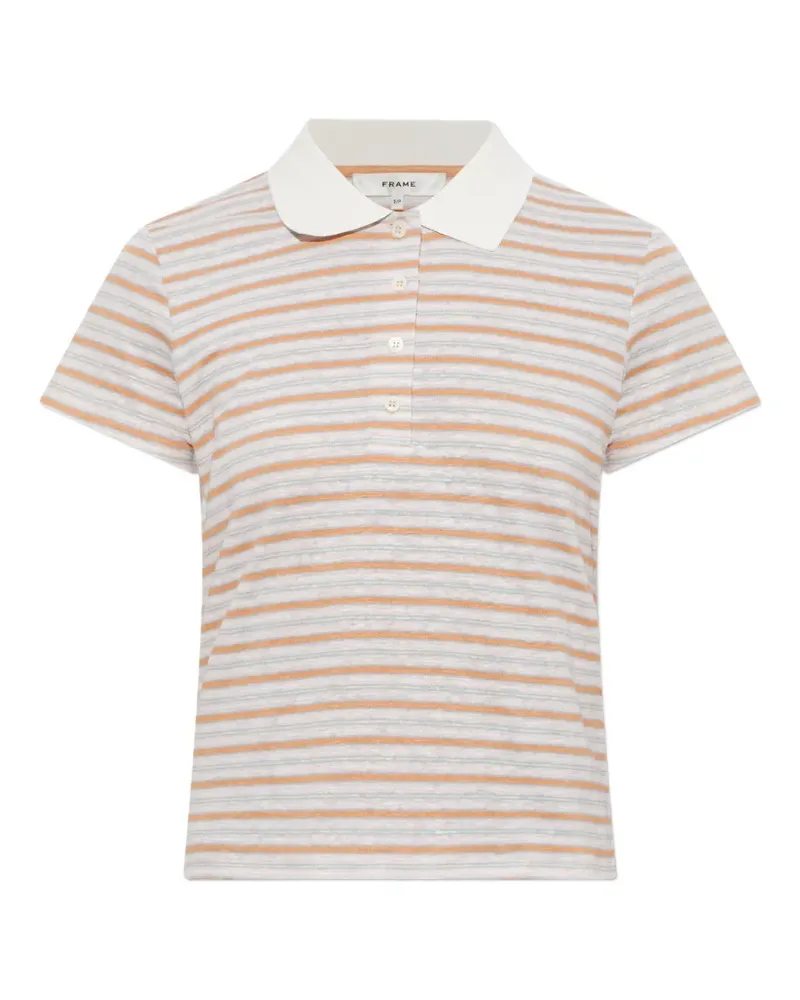 Frame Denim striped short-sleeve polo shirt - Nude Nude