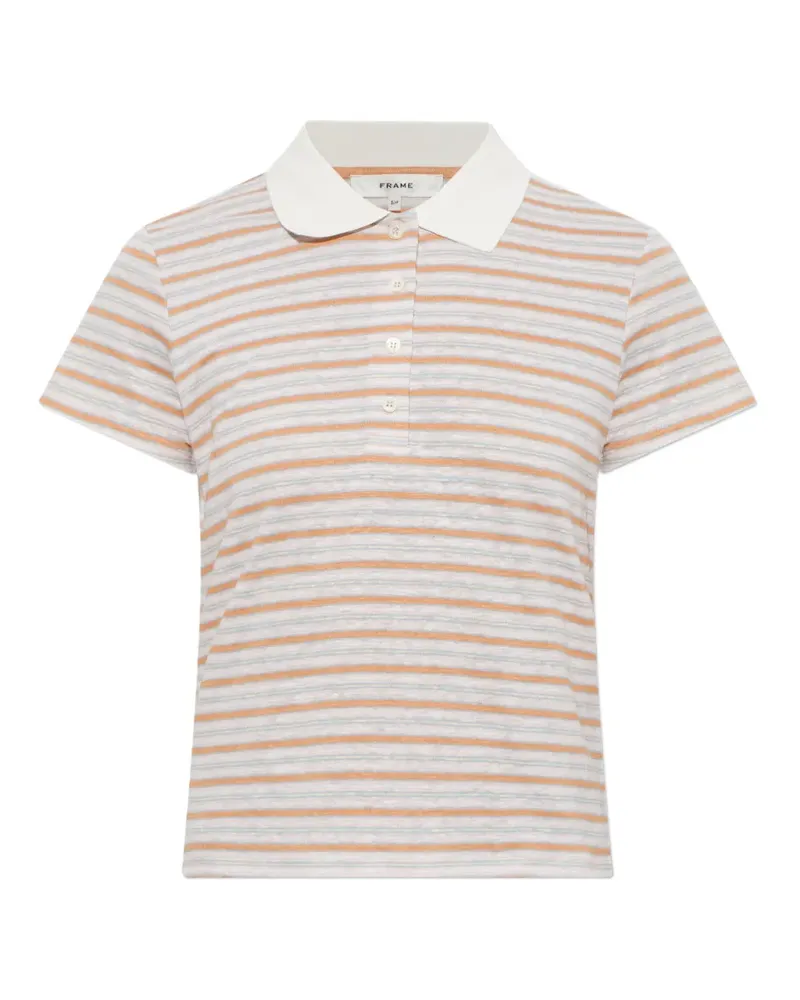 Frame Denim Gestreiftes Poloshirt - Nude Nude